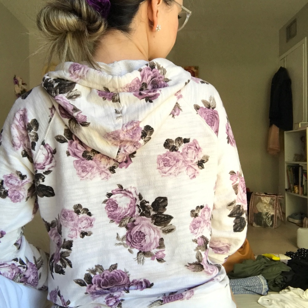 Floral hoodie w pockets